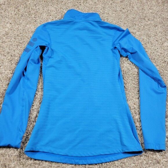 Nike Pro Pullover Women’s Small Blue Warm Just Do It 1/2 Zip Long Sleeve - Picture 6 of 8